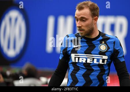 Milan, Italie. 11 avril 2021. Christian Eriksen du FC Internazionale réagit lors de la série UN match de football entre le FC Internazionale et Cagliari Calcio au stade San Siro de Milan (Italie), le 11 avril 2021. Photo Andrea Staccioli/Insidefoto crédit: Insidefoto srl/Alamy Live News Banque D'Images