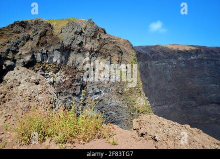 Cratère du volcan Vésuve à côté de Naples. Italie Banque D'Images