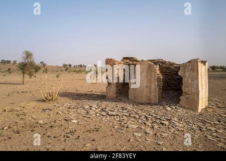 Vestiges archéologiques de Kumbi Saleh, la dernière capitale de l'ancien royaume du Ghana, région de Hodh ECH Chargui, Mauritanie Banque D'Images