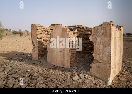 Vestiges archéologiques de Kumbi Saleh, la dernière capitale de l'ancien royaume du Ghana, région de Hodh ECH Chargui, Mauritanie Banque D'Images