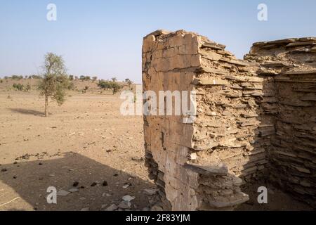 Vestiges archéologiques de Kumbi Saleh, la dernière capitale de l'ancien royaume du Ghana, région de Hodh ECH Chargui, Mauritanie Banque D'Images