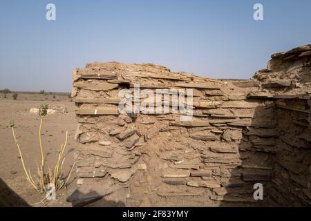 Vestiges archéologiques de Kumbi Saleh, la dernière capitale de l'ancien royaume du Ghana, région de Hodh ECH Chargui, Mauritanie Banque D'Images