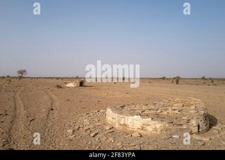 Vestiges archéologiques de Kumbi Saleh, la dernière capitale de l'ancien royaume du Ghana, région de Hodh ECH Chargui, Mauritanie Banque D'Images