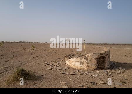 Vestiges archéologiques de Kumbi Saleh, la dernière capitale de l'ancien royaume du Ghana, région de Hodh ECH Chargui, Mauritanie Banque D'Images