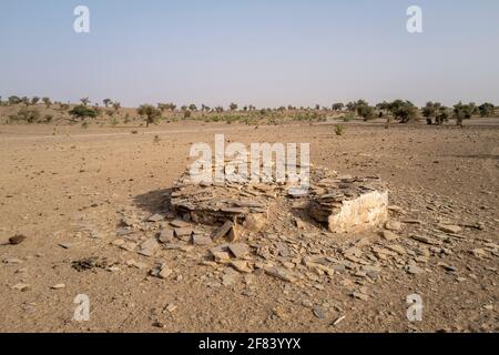 Vestiges archéologiques de Kumbi Saleh, la dernière capitale de l'ancien royaume du Ghana, région de Hodh ECH Chargui, Mauritanie Banque D'Images