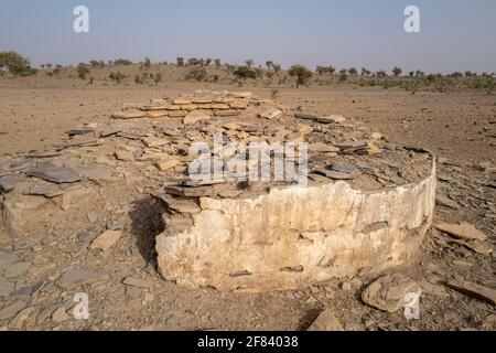 Vestiges archéologiques de Kumbi Saleh, la dernière capitale de l'ancien royaume du Ghana, région de Hodh ECH Chargui, Mauritanie Banque D'Images