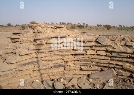 Vestiges archéologiques de Kumbi Saleh, la dernière capitale de l'ancien royaume du Ghana, région de Hodh ECH Chargui, Mauritanie Banque D'Images