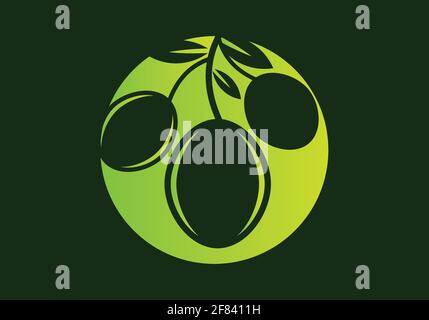 modèle vectoriel de logo d'huile d'olive ou d'icône Illustration de Vecteur