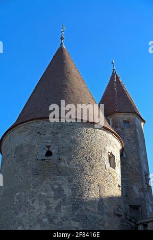 Visites du Château au village plus beau de Châteauneuf en Auxois en Côte-d'Or Bourgogne France Banque D'Images