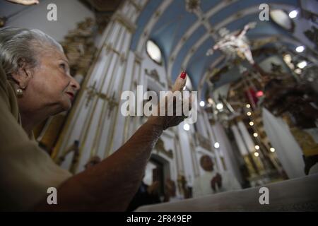 salvador, bahia / brésil - 24 mai 2019 : vue interne de l'église Senhor do Bonfim. *** Légende locale *** . Banque D'Images