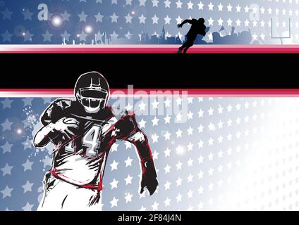 fond d'affiche du joueur américain de football Illustration de Vecteur