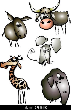 animaux amusants ensemble 1 Illustration de Vecteur