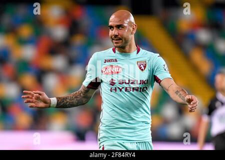 Udine, Italie. 10 avril 2021. Simone Zaza (Torino) pendant Udinese Calcio vs Torino FC, football italien série A match à Udine, Italie, avril 10 2021 crédit: Independent photo Agency/Alay Live News Banque D'Images