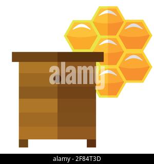 Apiary avec motif vectoriel plat d'icône de miel Illustration de Vecteur