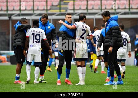 Milan, Italie. 11 avril 2021. Ivan Perisic de l'Inter Milan vu après la série UN match entre l'Inter Milan et Cagliari Calcio au San Siro à Milan, Italie. (Crédit photo : Gonzales photo/Alamy Live News Banque D'Images
