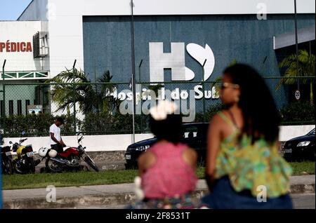 salvador, bahia / brésil - 21 août 2018 : façade de l'hôpital de banlieue de Salvador. L'unité appartenait au gouvernement de Bahia mais est administrate Banque D'Images