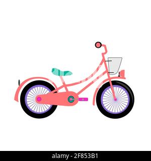 Enfant vélo isolé dessin animé plat icône vecteur Illustration de Vecteur