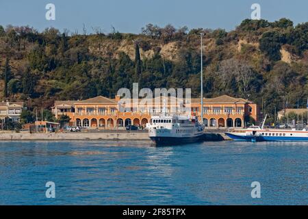 Ancien bâtiment de l'autorité portuaire de Corfou en Grèce Banque D'Images