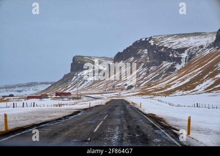 Vert à brun le mars en Islande pris à @Iceland Banque D'Images