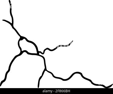 Fissure de Kintsugi. Tremblement de terre et fissures de terre, effet de trou, craquelure et texture endommagée. Les illustrations vectorielles peuvent être utilisées pour les décorations kintsugi Illustration de Vecteur