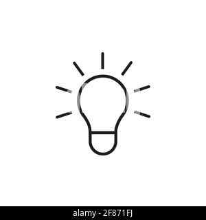 Icône d'ampoule. Version couleur avec contour de ligne, plein et plein. Illustration de Vecteur