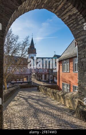 Vieille ville historique d'Idstein, Taunus, Hesse, Allemagne Banque D'Images