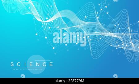 La visualisation de données génomiques grand. L'hélice de l'ADN, ADN, d'ADN. CRISPR AR9 - génie génétique. Atome ou molécule, les neurones. Structure abstraite pour Illustration de Vecteur