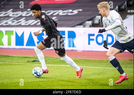 Aarhus, Danemark. 11 avril 2021. Ailton (17) du FC Midtjylland vu pendant le match 3F Superliga entre Aarhus GF et le FC Midtjylland au parc Ceres à Aarhus. (Crédit photo : Gonzales photo/Alamy Live News Banque D'Images