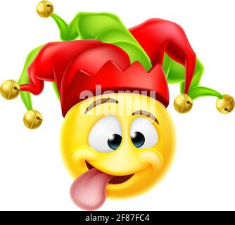 Court Jester Joker Fool Emoticon dessin animé Illustration de Vecteur