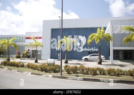 salvador, bahia / brésil - 21 août 2018 : façade de l'hôpital de banlieue de Salvador. L'unité appartenait au gouvernement de Bahia mais est administrate Banque D'Images