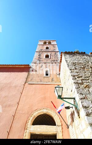 Clocher de la ville de Rab, île de Rab, Croatie Banque D'Images