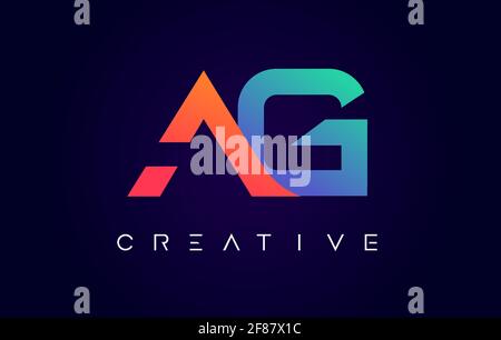 Logo AG lettre Design avec concept créatif moderne et Orange Illustration du vecteur de couleurs bleues Illustration de Vecteur