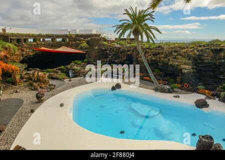 Lanzarote, Espagne - 22 janvier 2021 : Jameos del Agua de l'artiste Cesar Manrique à Lanzarote sur les îles Canaries en Espagne Banque D'Images