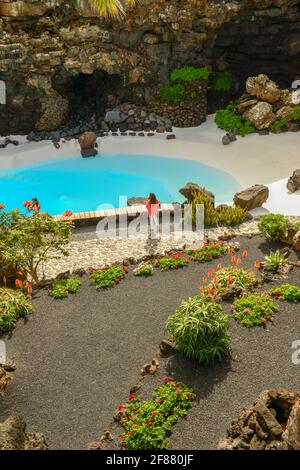 Lanzarote, Espagne - 22 janvier 2021 : Jameos del Agua de l'artiste Cesar Manrique à Lanzarote sur les îles Canaries en Espagne Banque D'Images