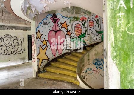 Monte Palace Hotel ruines, île de Sao Miguel, Açores Banque D'Images