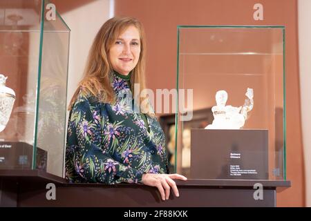 Madrid, Espagne. 12 avril 2021. Francesca Thyssen Bornemisza participe à l'exposition 'Tesoros de la Colección de la Familia Thyssen-Bornemisza' au musée Thyssen-Bornemisza de Madrid. Crédit : SOPA Images Limited/Alamy Live News Banque D'Images