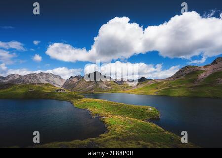 Randonnée jusqu'à la cabane du lac Angelus - Nelson Lakes, Nouvelle-Zélande Banque D'Images