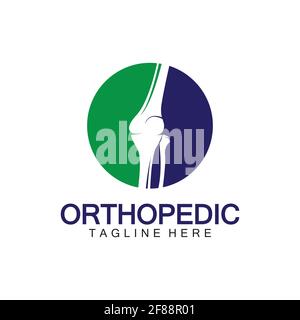 Orthodic Health Bone logo illustration vectorielle modèle de conception, Knee Bone logo designs concept, Health Bone logo symbol Icon Illustration de Vecteur