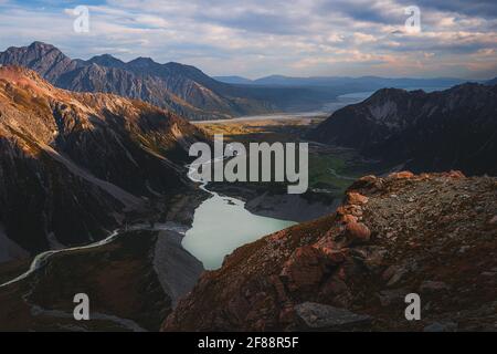 Sefton Bivvy, Aoraki Mt. Parc National Cook, Nouvelle-Zélande Banque D'Images