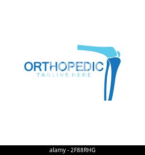 Orthodic Health Bone logo illustration vectorielle modèle de conception, Knee Bone logo designs concept, Health Bone logo symbol Icon Illustration de Vecteur