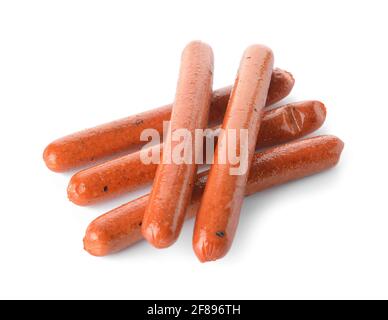 De savoureuses saucisses végétariennes sur fond blanc Banque D'Images