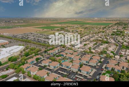 Vue aérienne désert Avondale petite ville ville proche de l'état Capitale Phoenix Arizona Banque D'Images