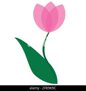 Image vectorielle plate de l'icône de la fleur de tulipe isolée Illustration de Vecteur