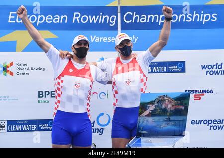 Martin Sinkovic, Valent Sinkovic (CRO), médaille d'or, paire d'hommes lors des Championnats d'Europe d'aviron 2021 , Canoying, - photo .LiveMedia/Danilo Vigo Banque D'Images