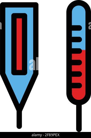 Thermomètre icône Vector, thermomètre médical pour vérifier la fièvre, icône de glyphe de thermomètre électronique. Mesure de la température du corps. Illustration de Vecteur