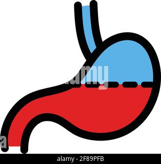Icône de vecteur d'estomac. Symbole de couleur et illustration de vecteur de signe dans un style simple. Illustration de Vecteur