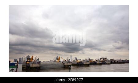 Pour éviter une vague de panique comme film de catastrophe Écrans d'inondation au cours de mars 2008, la presse a reçu un Visite de la barrière de la Tamise qui protégera Londres Inondations au cours des 100 prochaines années.photo de David Sandison le Indépendant Banque D'Images