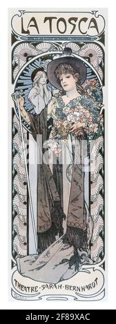 La Tosca, 1899 ans, exploit. Sarah Bernhardt – Art Nouveau par Alphonse Mucha Banque D'Images