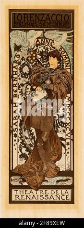 Lorenzaccio (des Maitres de l'Affiche) – Art Nouveau par Alphonse Mucha. 1897. Banque D'Images