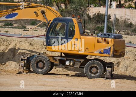 détails des machines d'excavation dans une construction d'urbanisation. bulldozer Banque D'Images